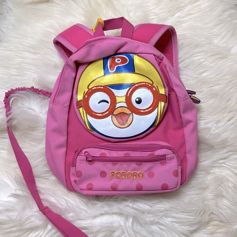 Pororo toddler backpack with leash